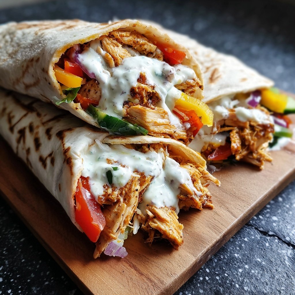 Chicken Sharwama Wrap with garlic sauce!